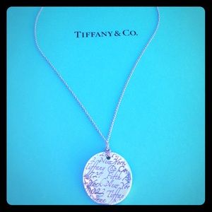 Tiffany & Co sterling silver Notes script necklace